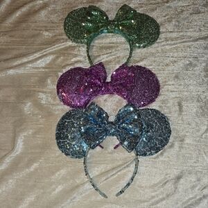 Sequin Mickey Ear Headbands- Set of 3